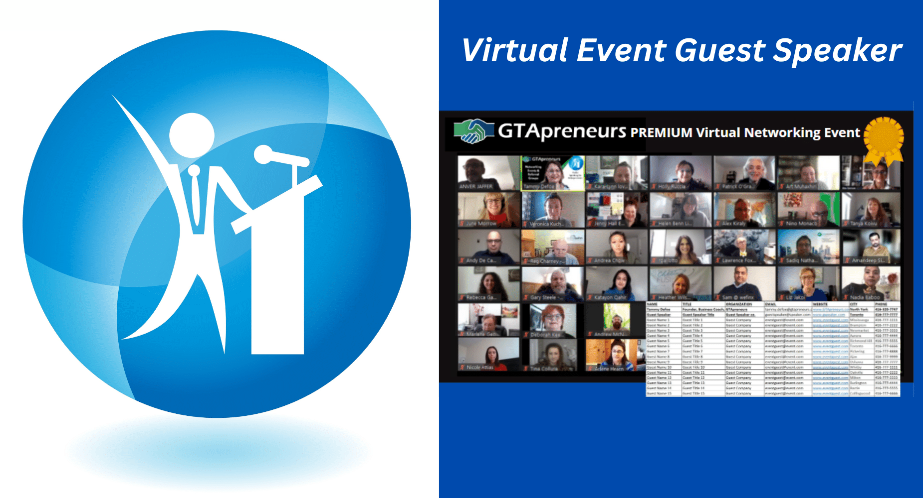 GTApreneurs Virtual Networking Event Guest Speaker Marketing Package