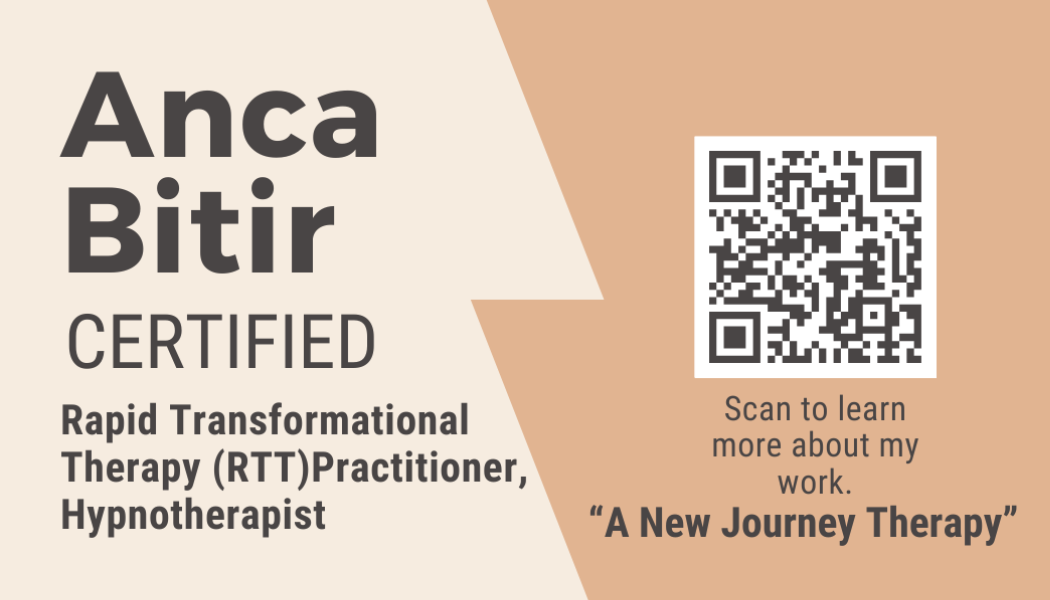 Anca Bitir, Rapid Transformation Therapist, business card