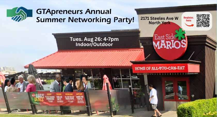 GTApreneurs Aug 26-2025 Annual Summer Business Networking Party